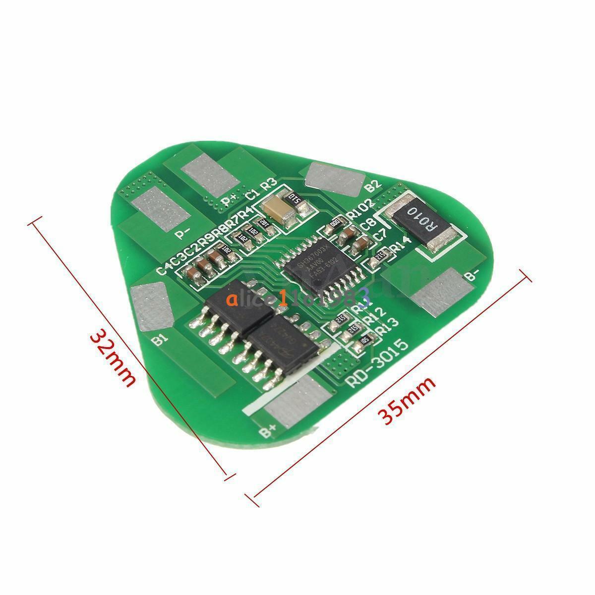 3S Li-ion Lithium Battery Protection Circuit Board 3 Cell PCB 10.8V 11.1V 12V 4A