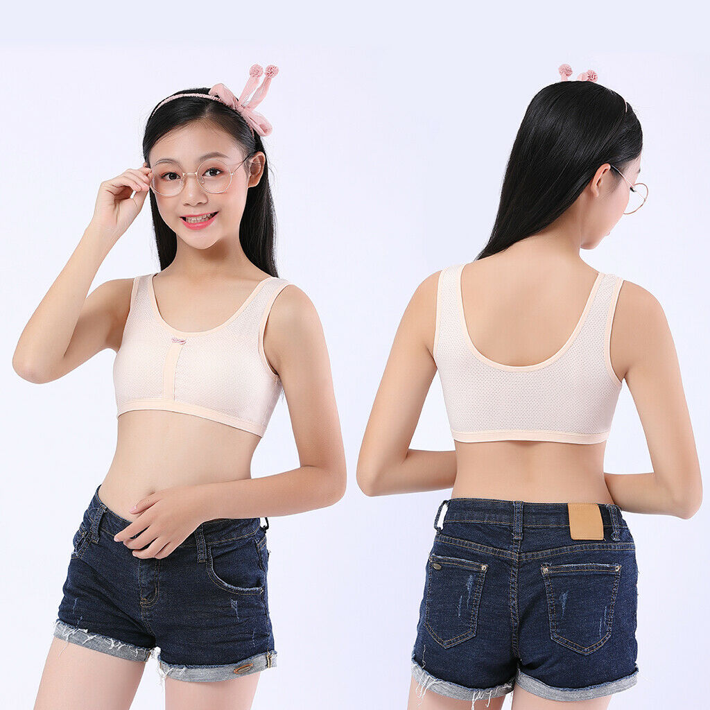 Girl's Breathable Bra Padded Wireless Sports Bra Activity Gym Fitness Pink