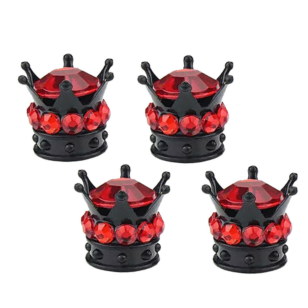 8x Crown Dust Valve Caps Tyre Valve Stems Dust Cap Air Dustproof Cover