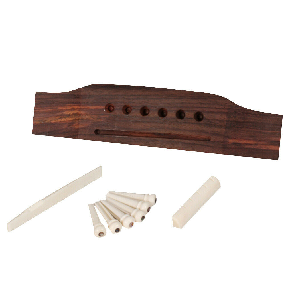 Acoustic Guitar Rosewood Bridge Bone Saddle Nut Pin Endpin 6-String Guitar Parts