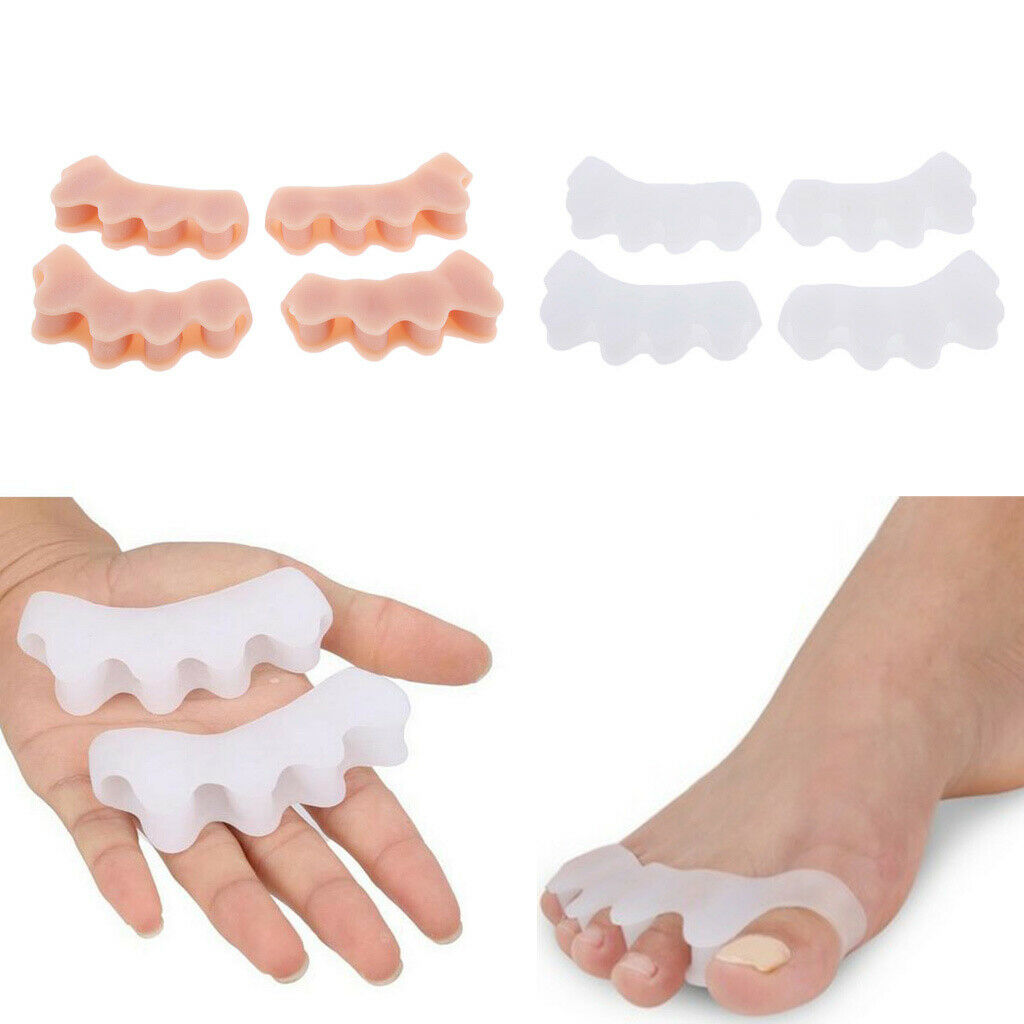4Pairs Silicone Toe Stretchers Separators Spacer Bunion Protectors Men Women