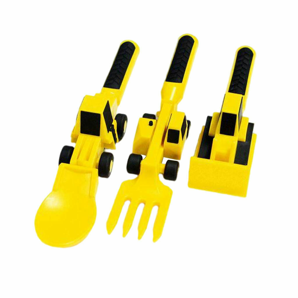 Bulldozer Cutlery 3Pcs/Set Constructive Eating Tableware for dinner Toddler