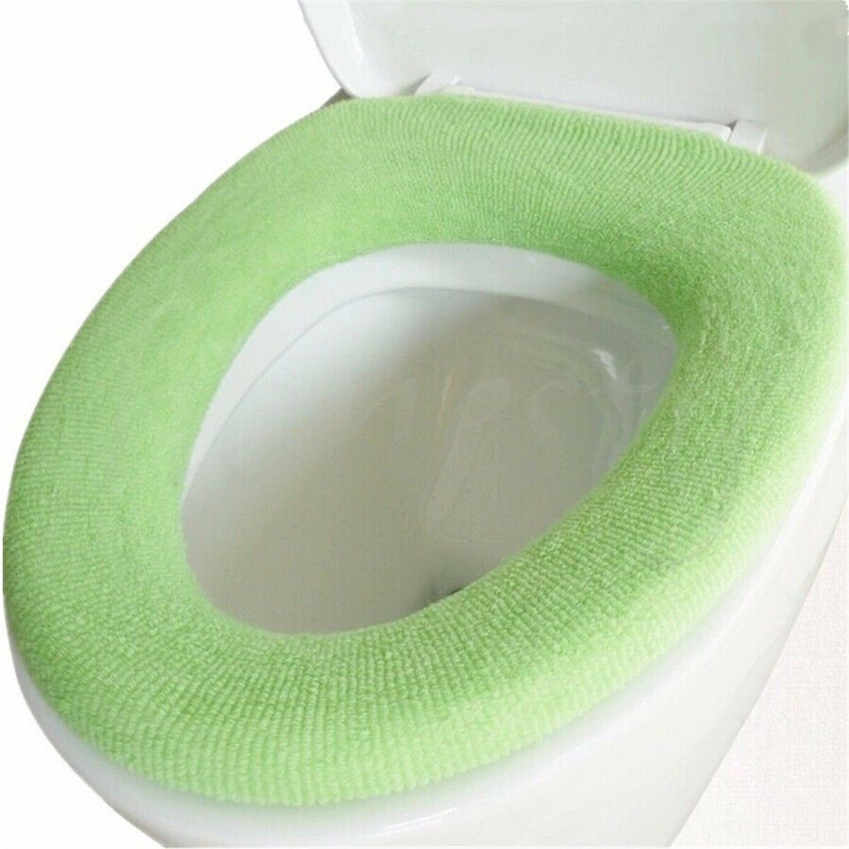 Toilet Seat Cover Bathroom Cloth Soft Case Lid Mat Pad Warmer Cover Washable