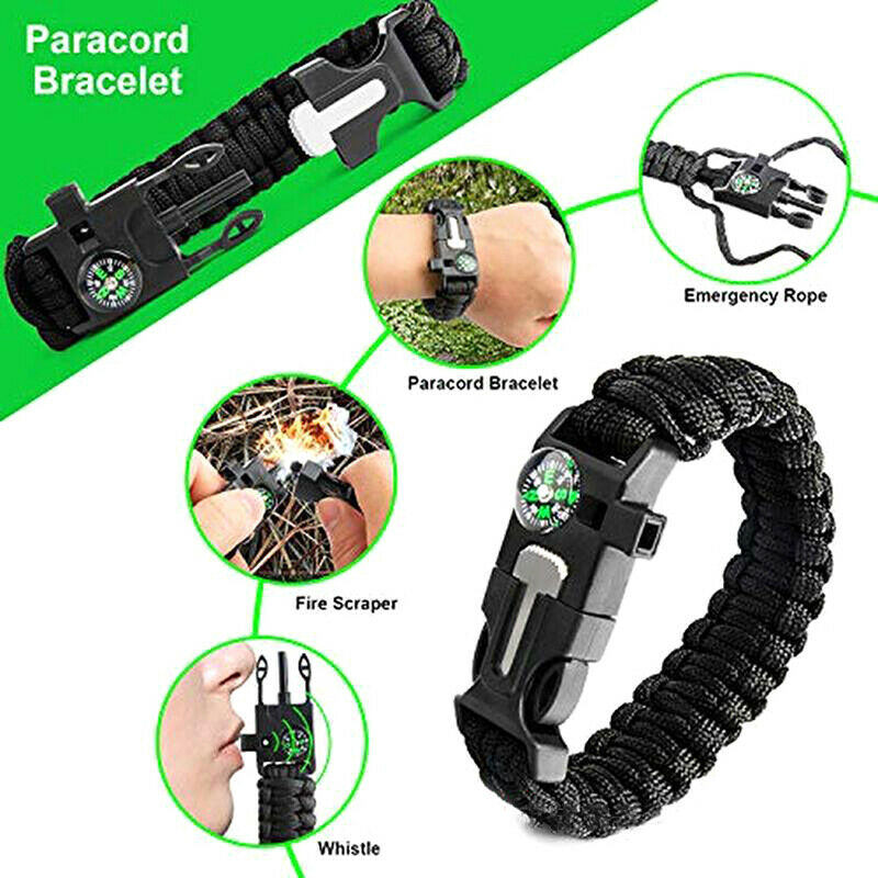 18Pcs Outdoor Survival Kit Set Camping Hiking Emergency SOS First Aid Suppl NL
