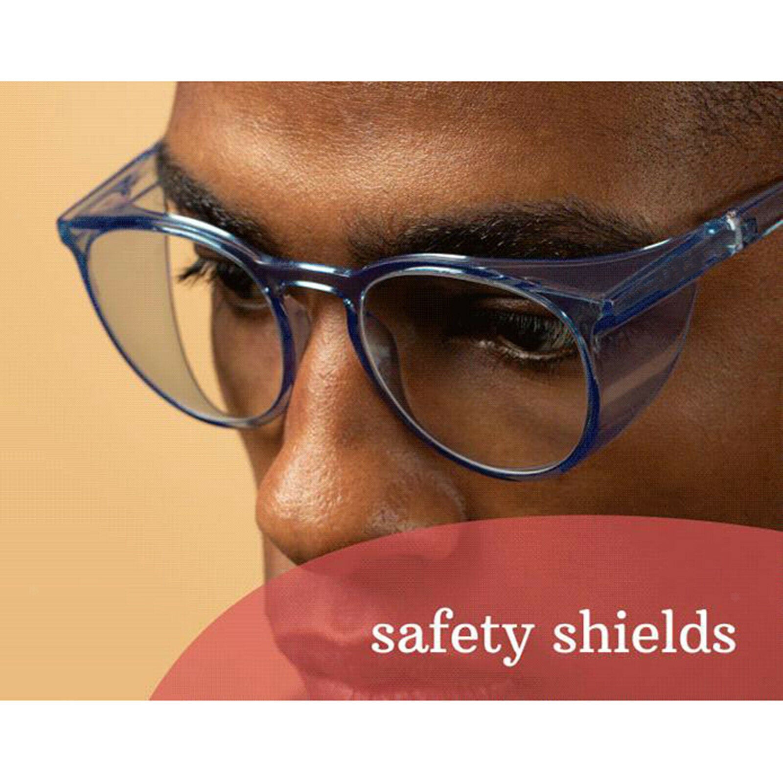 Safety glasses with clear anti-fog all-round HD lenses jobs blue