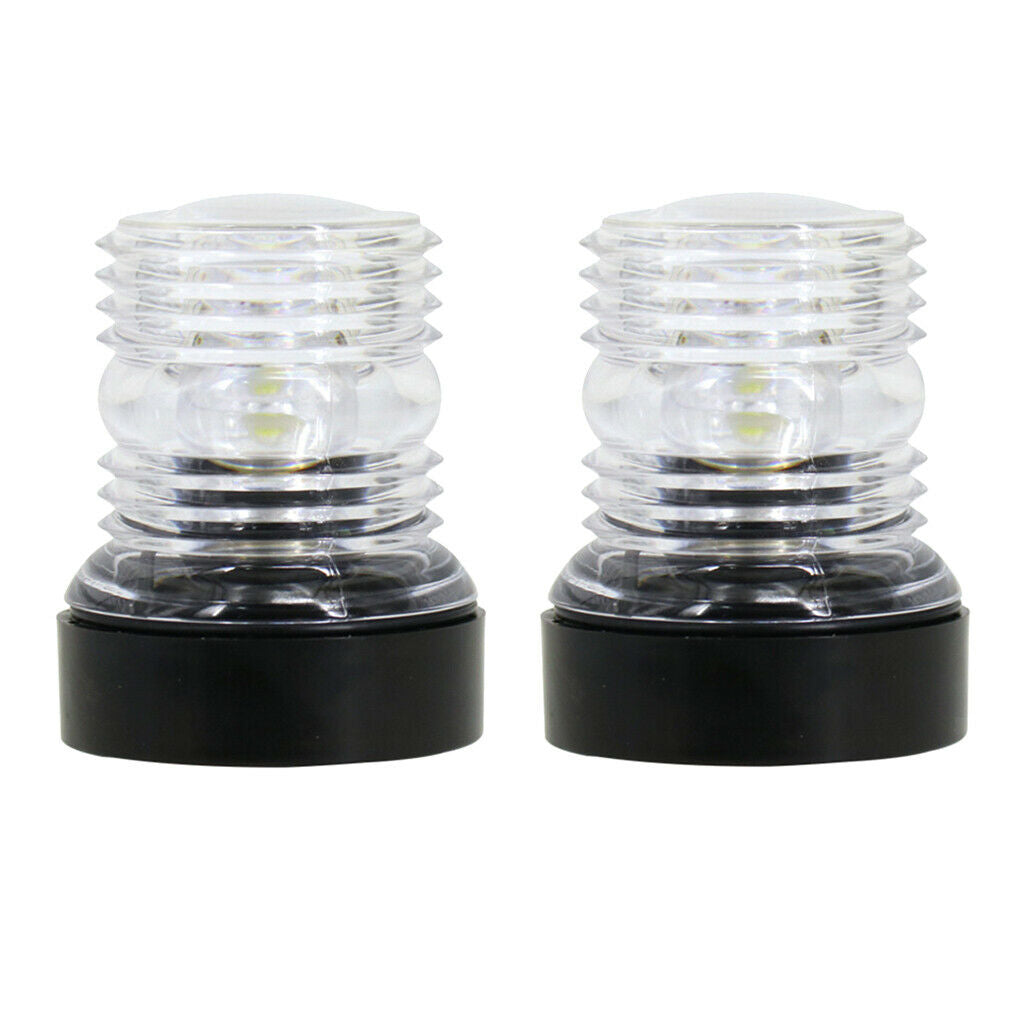 2pcs All Around White LED Navigation Light 12/24 VDC 360 Degree for Marine Yacht