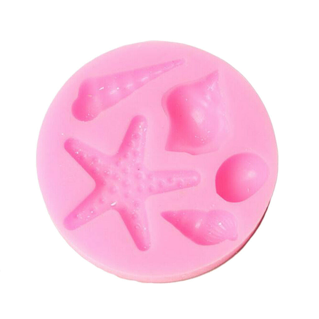Silicone Shells Conch Starfish Mold Jelly Candy Mould Pink Fondant Cake Mold