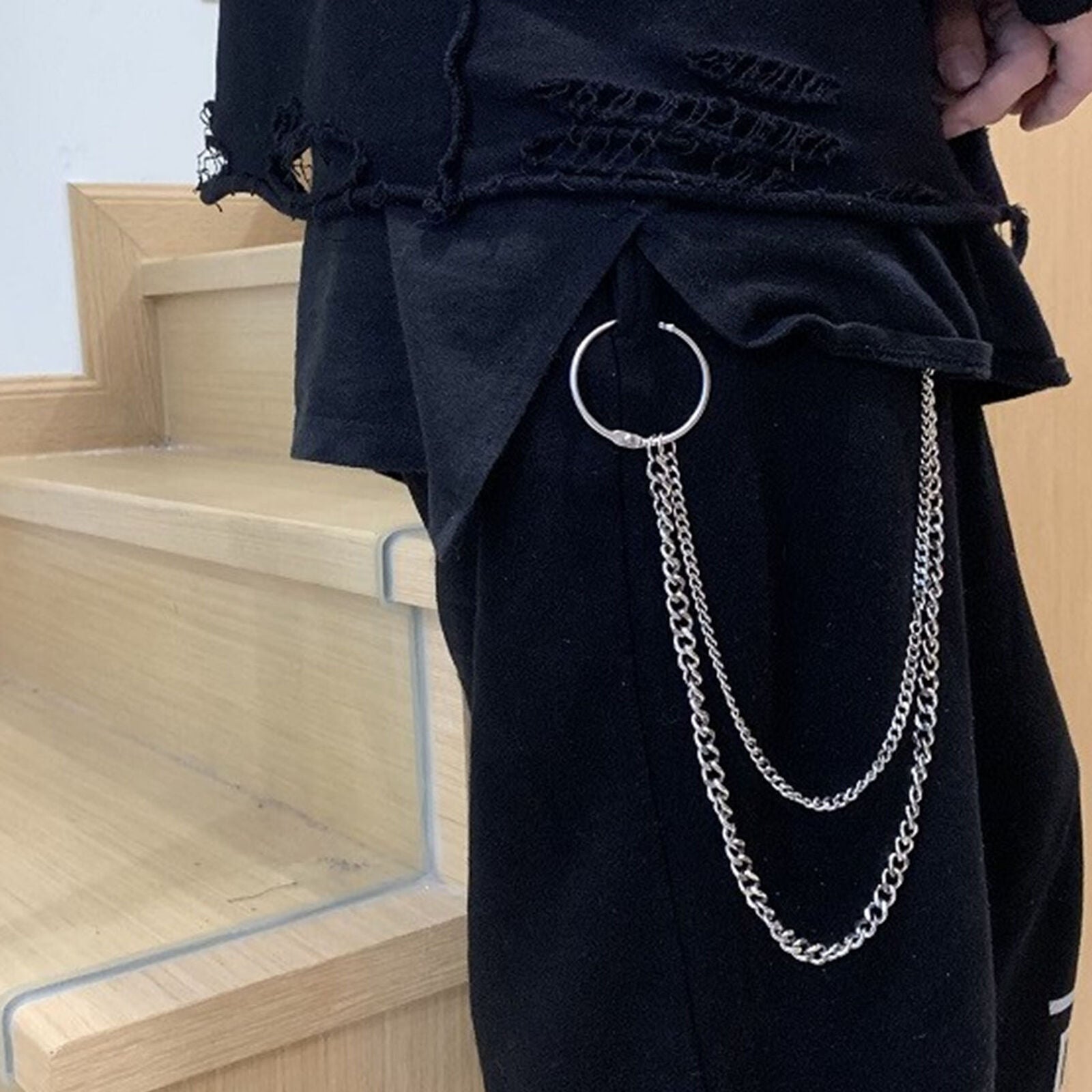 Men Double Link Metal Pants Wallet Chains Biker Trucker Punk Jean Key Chain