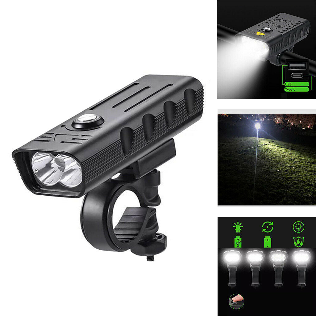 Super Bright Bike Front Light Cycling 6000lm Bicycle Headlight Hiking Strobe