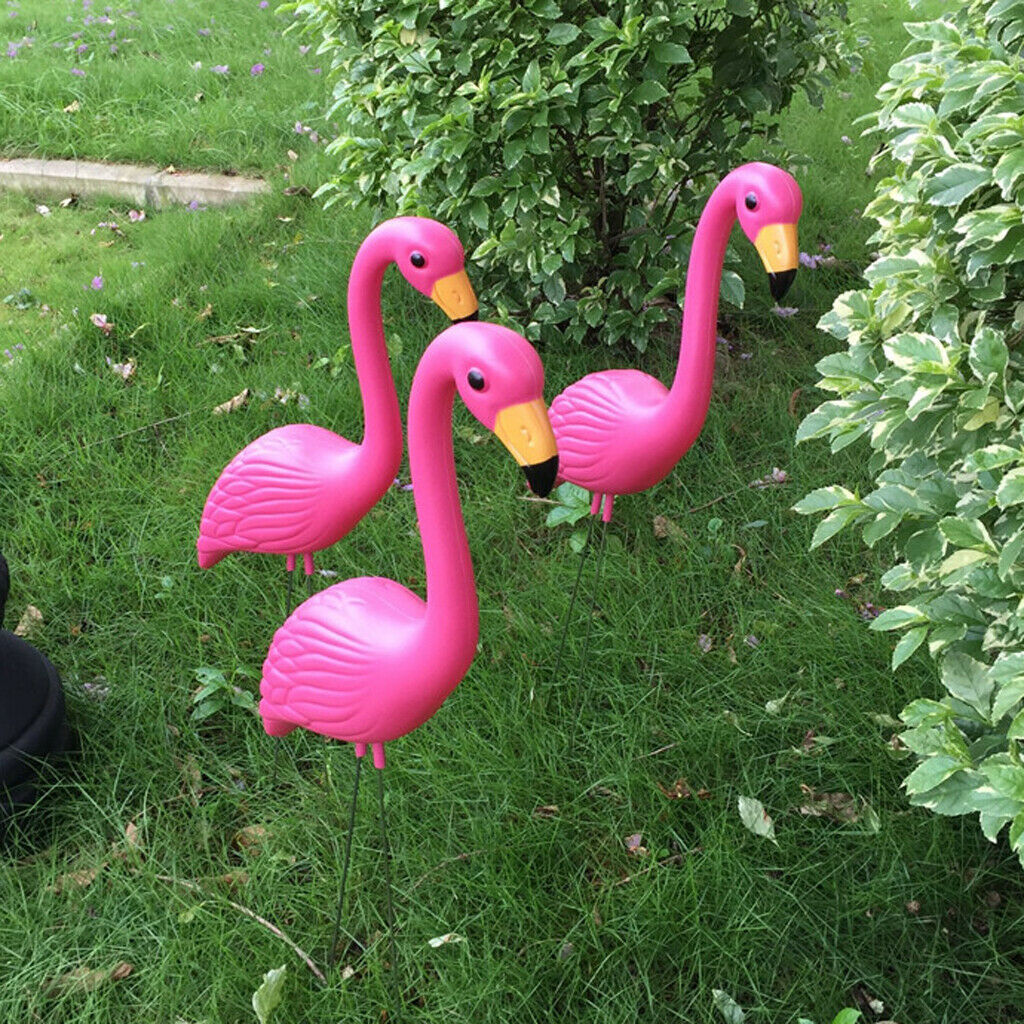 Lifelike Pink Flamingo Yard Garden Statue Lawn Animal Art Craft Ornaments Decor