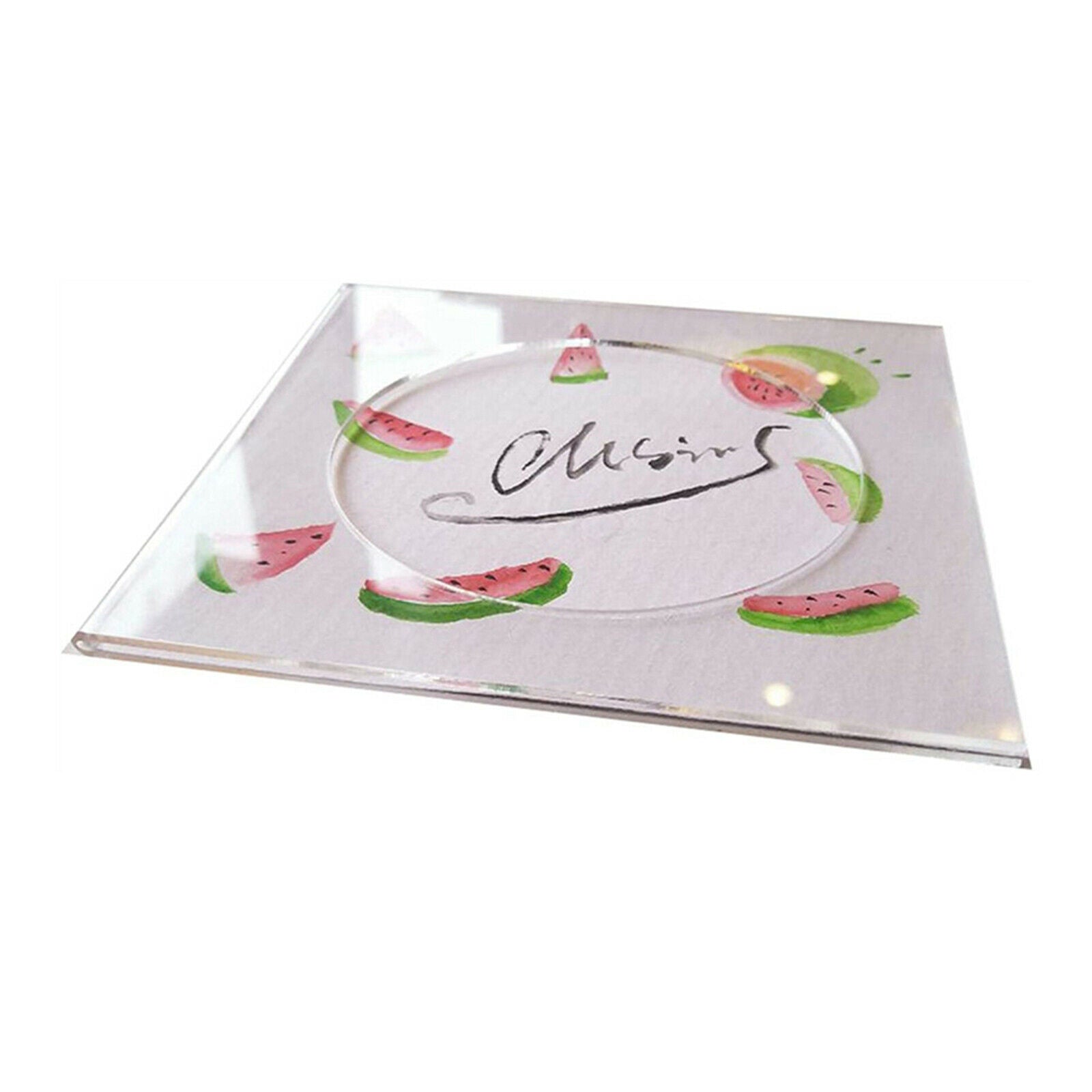 2Pcs Acrylic Napkin Holder Square Coasters Placemat Shatterproof Home Decorss