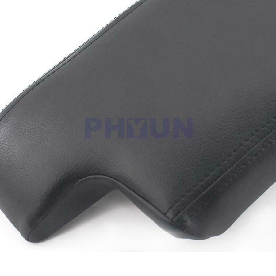 Black PU Leather Armrest Center Console Pad For BMW E46 3 Series 1999-2006