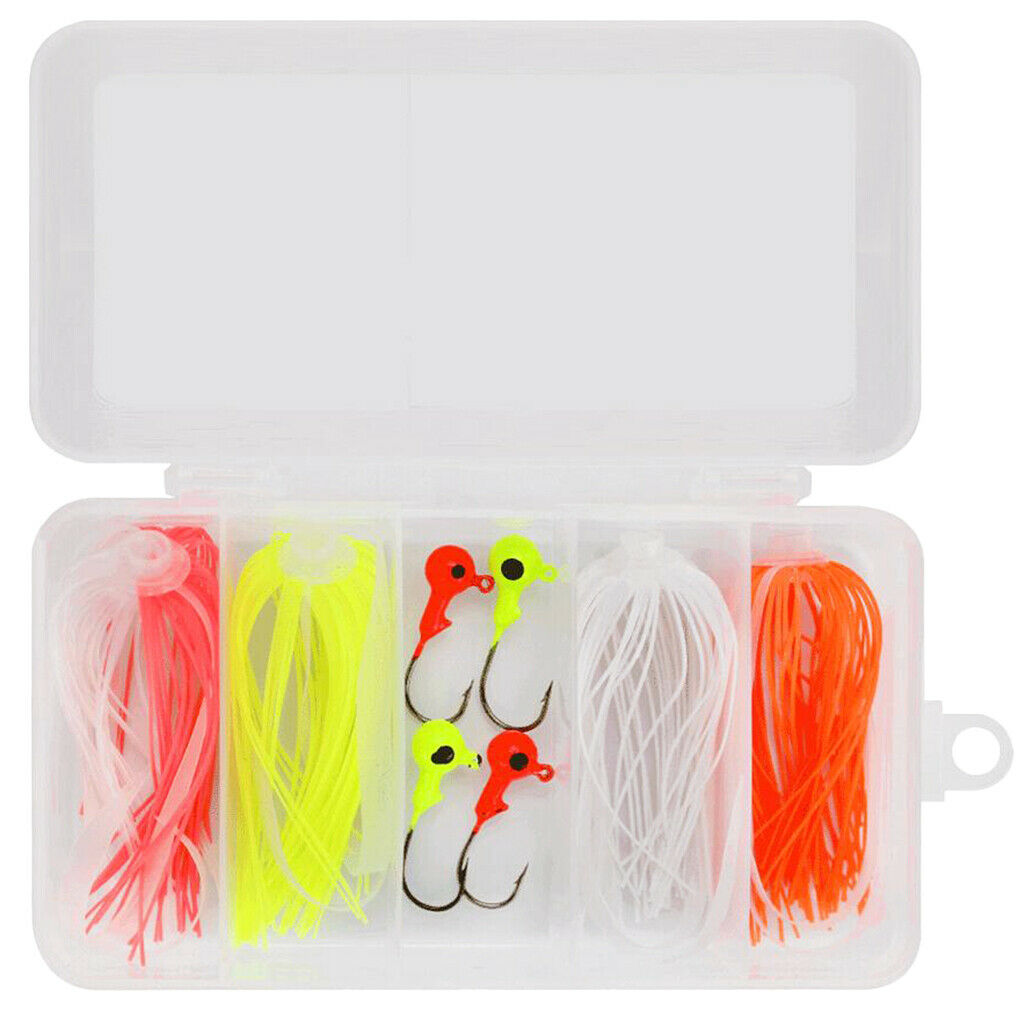Fishing Jig Single Hooks Worm Shrimp Lures with Soft Rubber Skirt