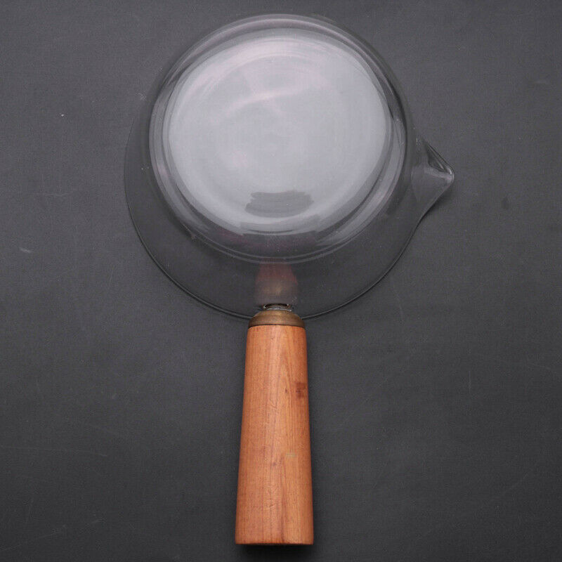 Glass Milk Pot with Wooden Handle 400Ml Cooking Pot for Salad Noodles Gas StovA4