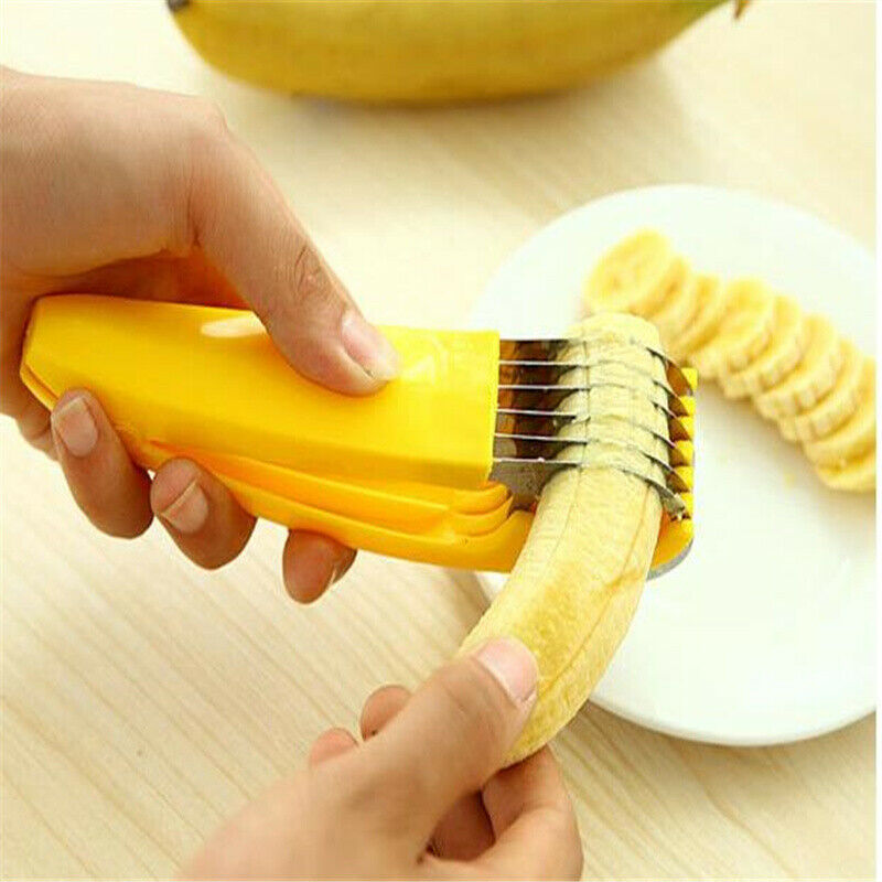 Stainless Steel Banana Cutter Fruit Vegetable Sausage Slicer Salad Sundaes To SJ
