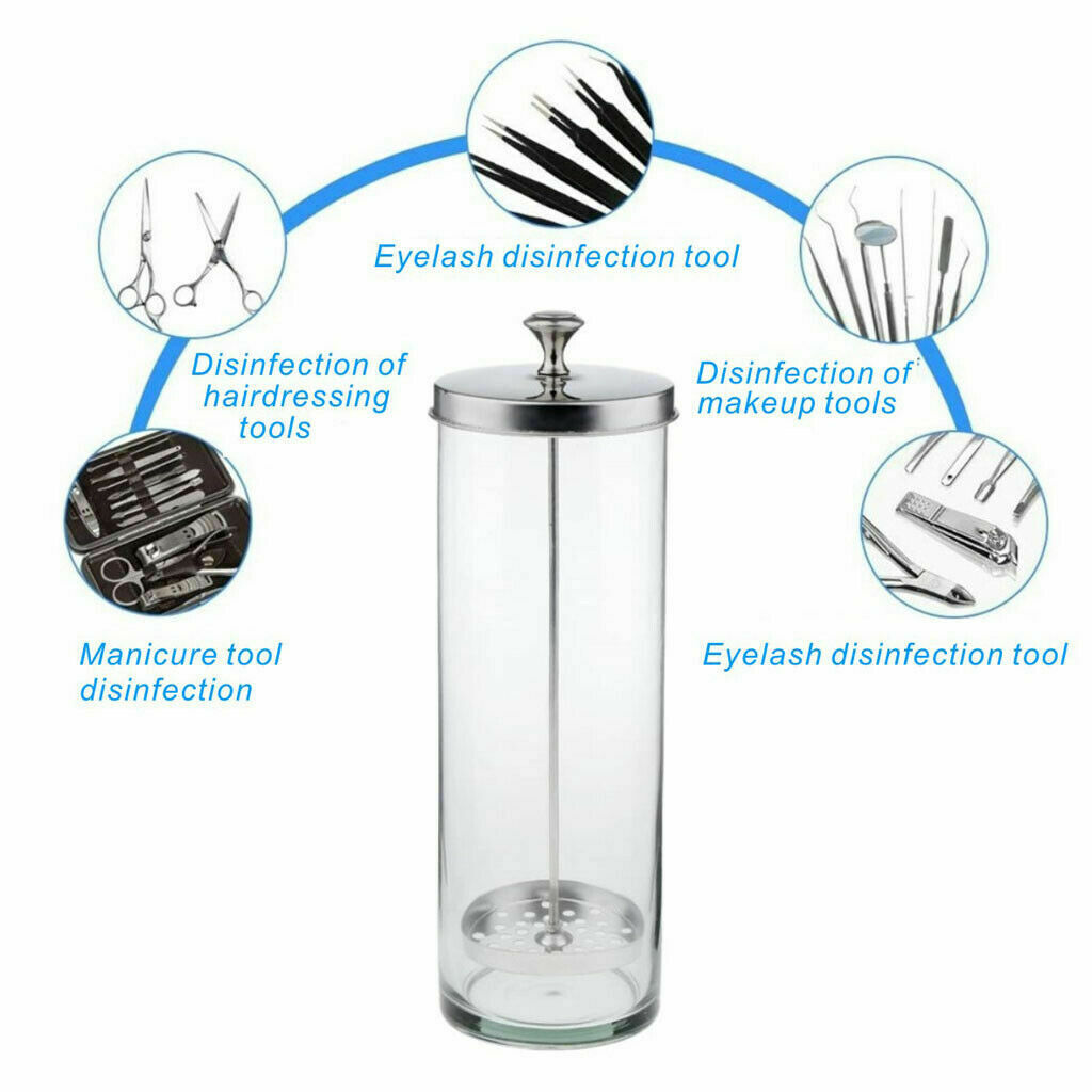 Glass Disinfectant Jar For Barber Styling Scissors Nipper Manicure Tools L