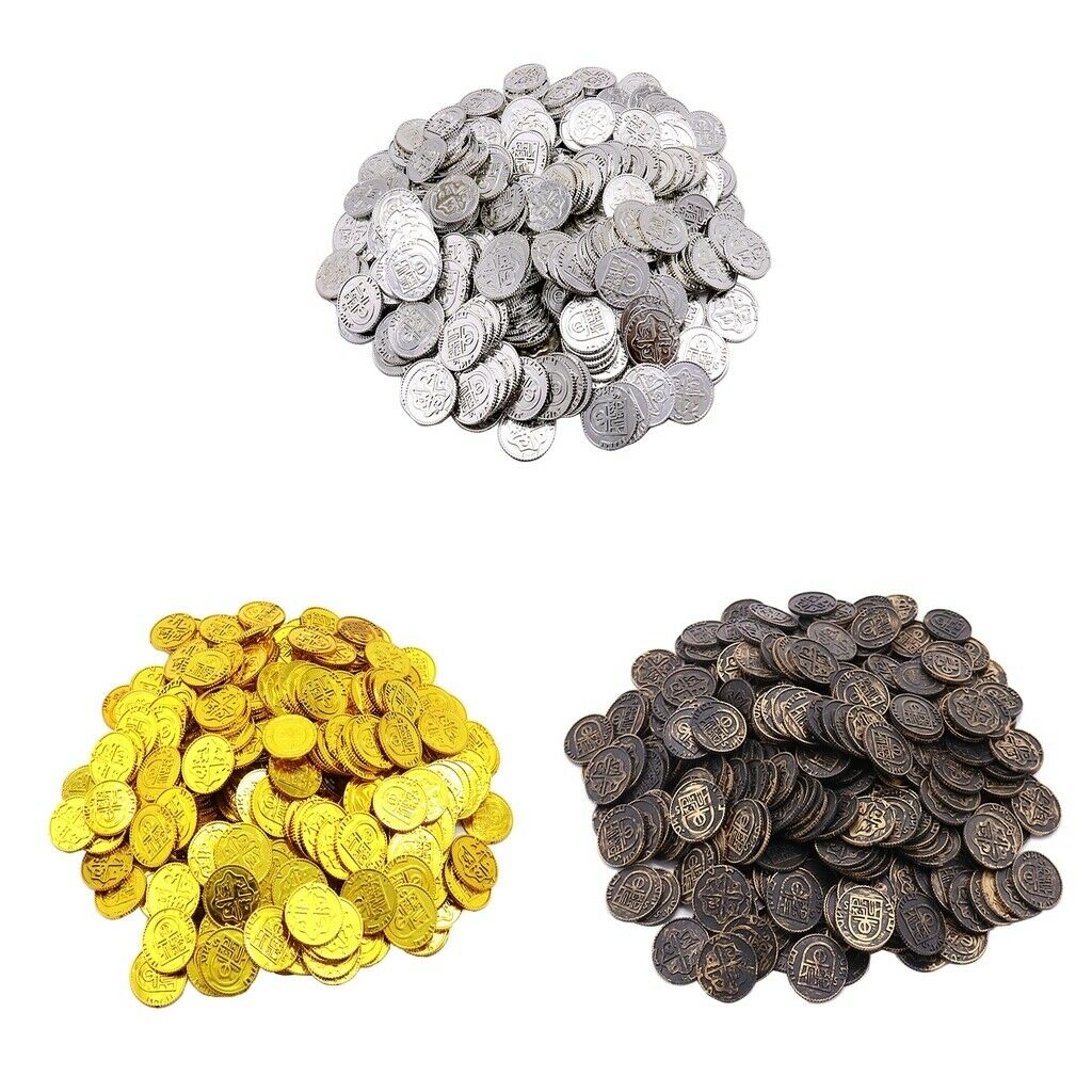 300 Pack Colorful Pirate Treasure Coins Loot Party Fillers Props Teaching