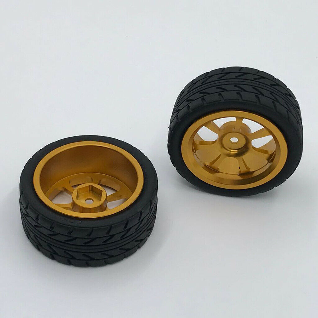 4Pieces Tires Wheel Rims Set fits WLTOYS 144001 1:14 A959 A969 RC Car Golden