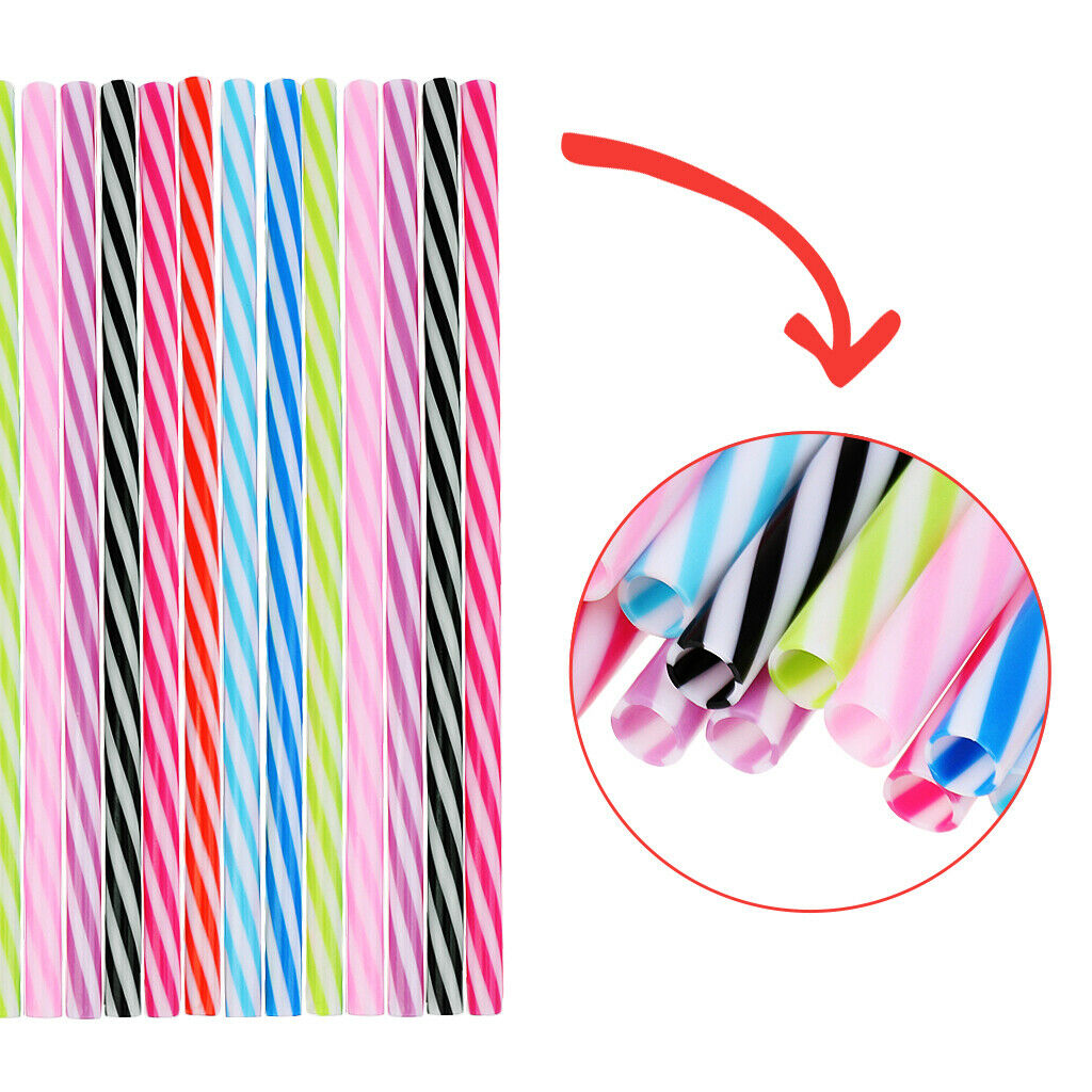 25Pack Reusable Stripe Jar Straws & Cleaning Brush Party Tableware Favors