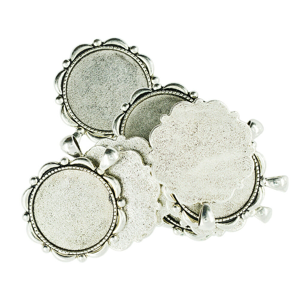 10pcs Blank Bezel Pendants Blanks Base Settings Tray for Jewelry Making 30mm