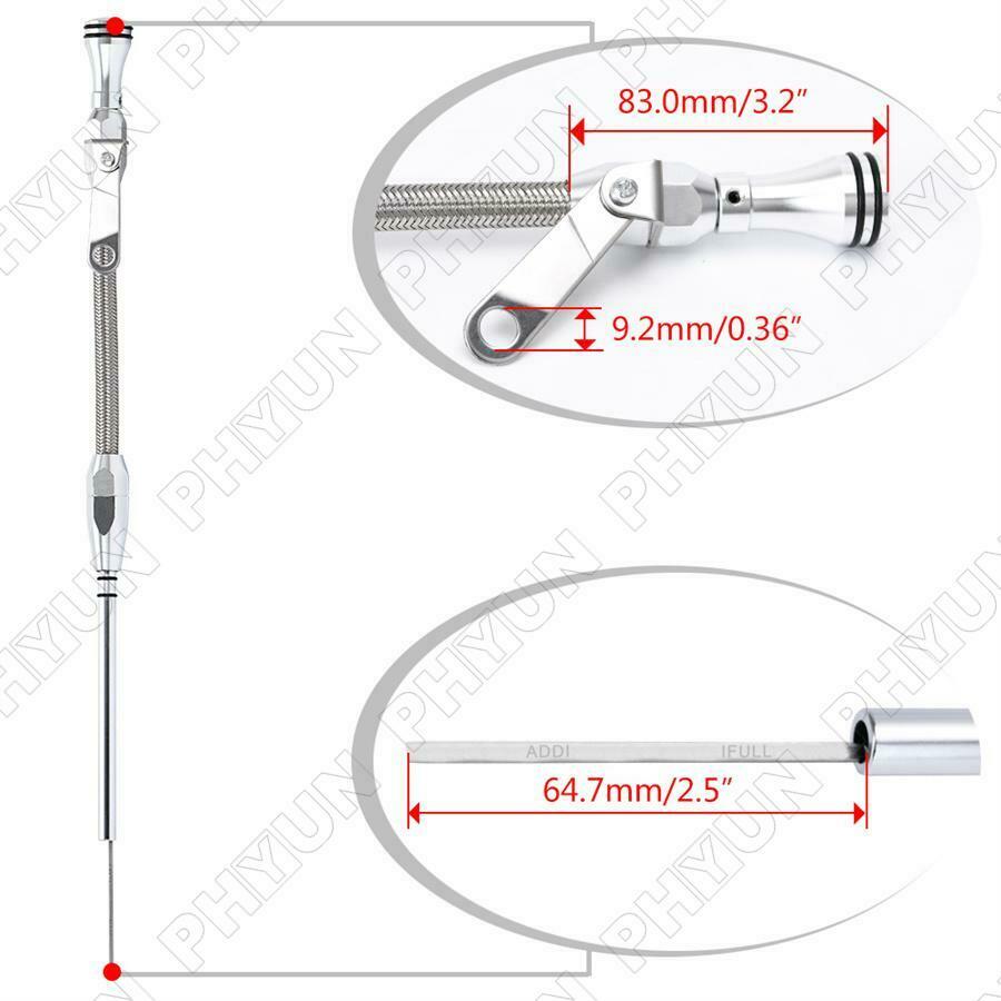 Stainless Steel Oil Pan Dipstick Passenger Side For SBC Chevy GMC Yukon Buick