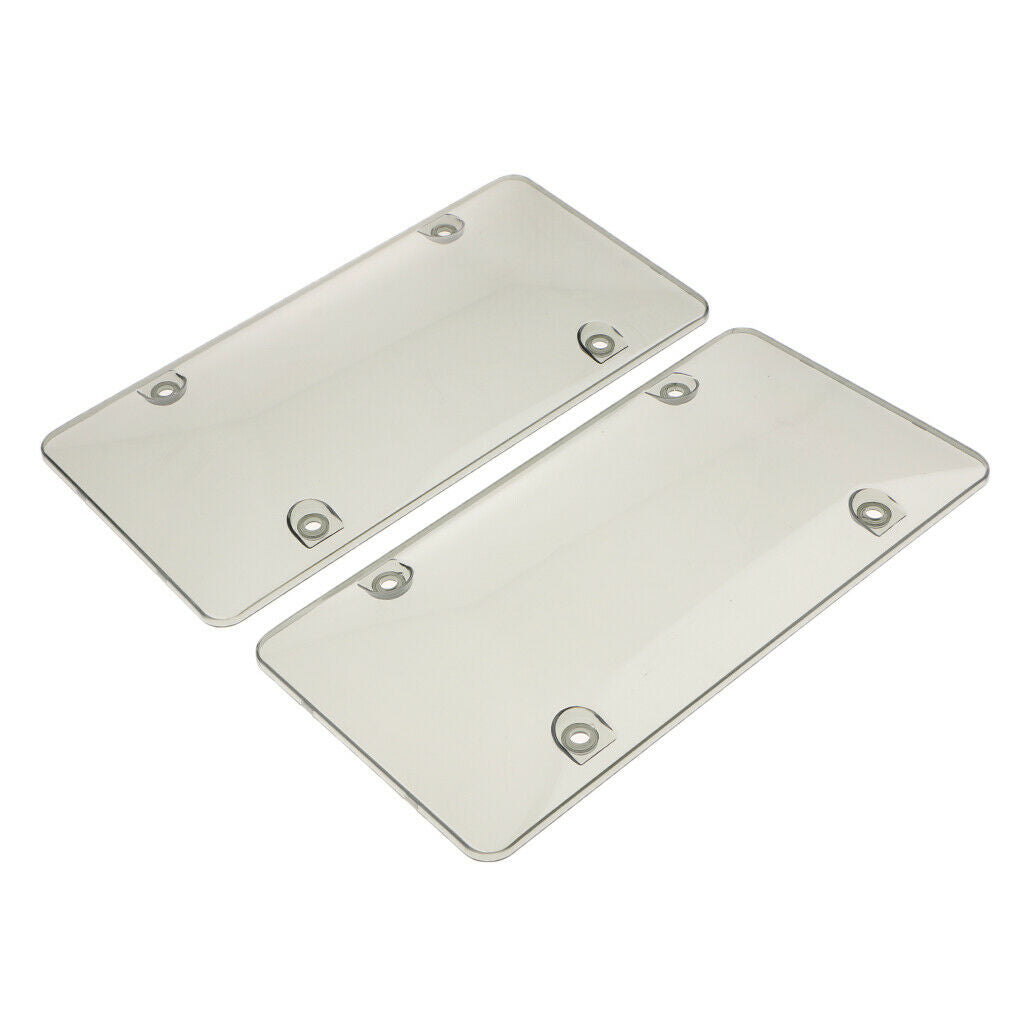 2 Pieces License Plate Frames Convex Surface Cover UV Protection Shield