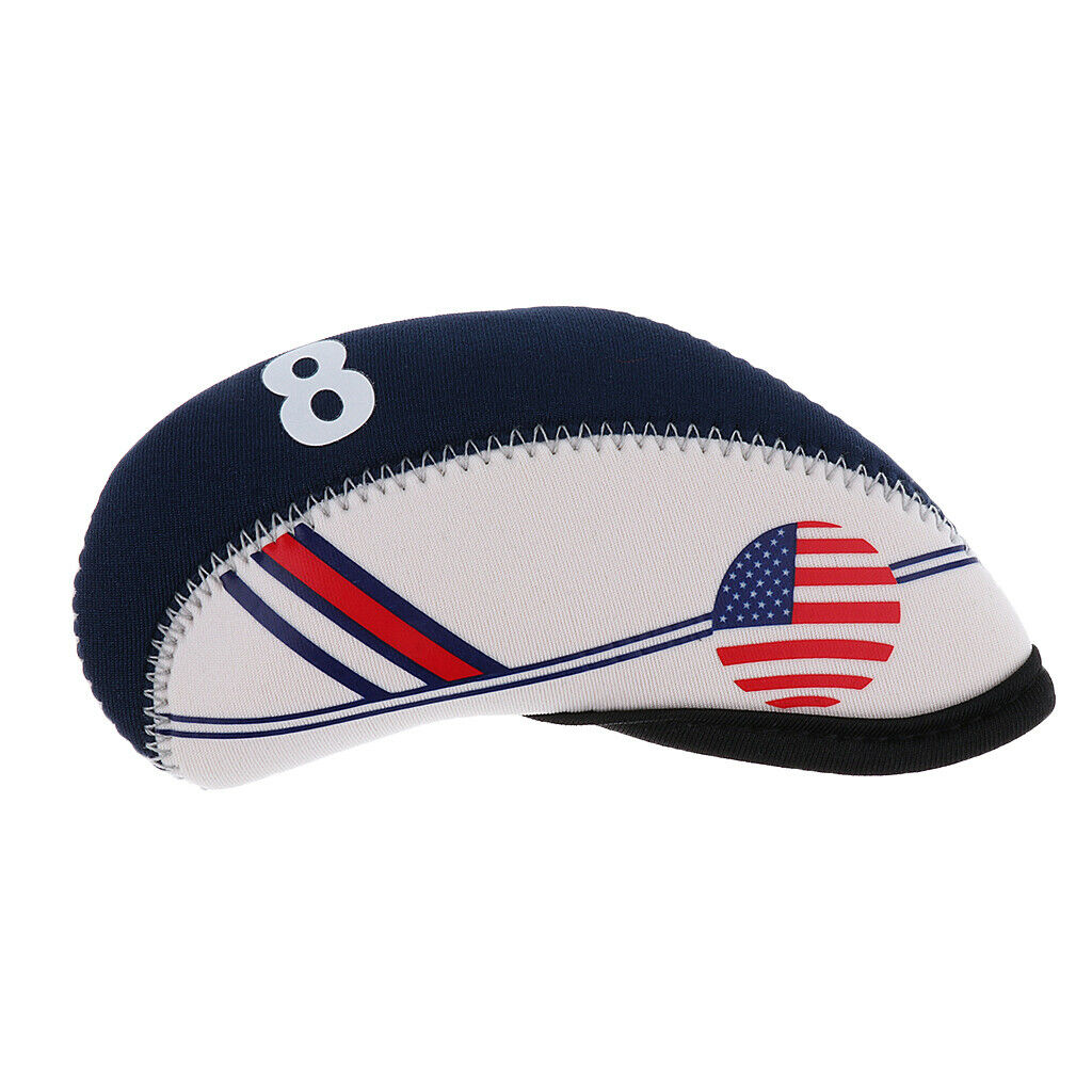 Set of 10Pcs Golf Iron Headcover Golf Club Cover Sleeve Protective Case