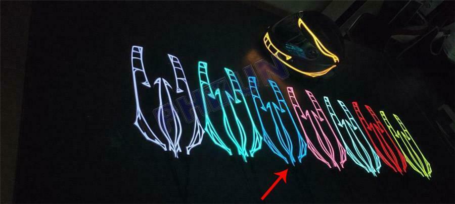 LED Motorcycle Helmet Light Strip Decoration Kit Night Riding Signal Light Blue