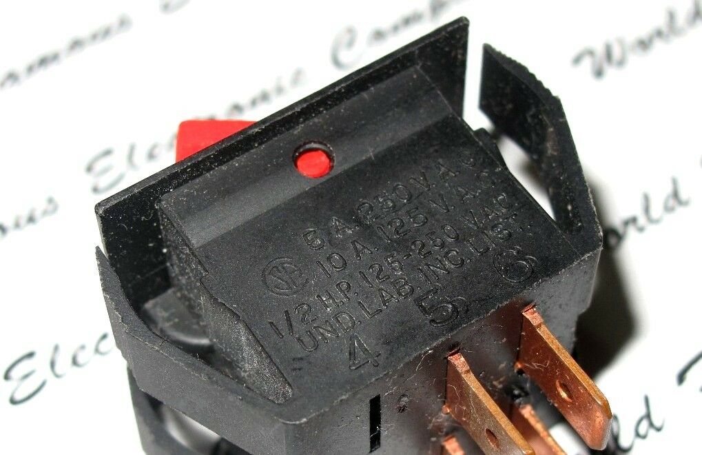 1pcs - CARLING 5A 250V - 10A 125V 1/2HP ON-OFF Rocker Switch - Toggle Switch