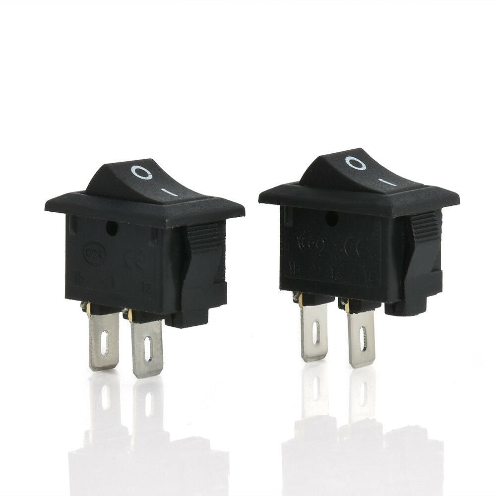 10PCS Black 2 Pin 12V Car Boat Round Dot Light ON/OFF Rocker Toggle Switch Tool