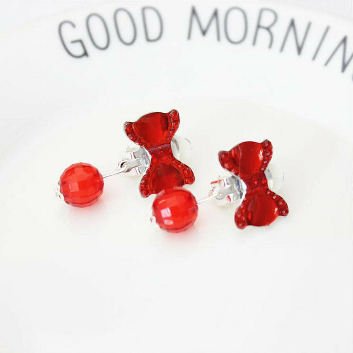 7 Pairs Girl Lovely Earrings Box Set Clip-on Pendant Kids Children Birthday Gift
