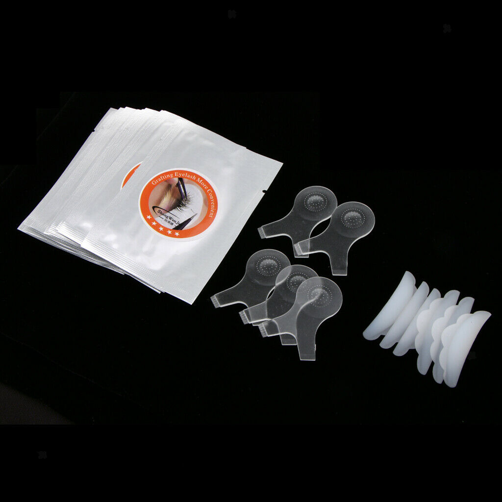 3 Pairs Silicone Eyelash Pads 5pcs Y Shape Eyelash Brush & 10 Pairs Eye Pads