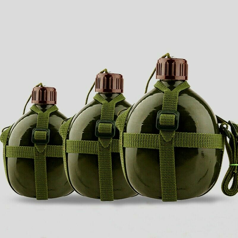 Ourdoor Portable Water Bottle Travel Hiking Camping Drinking Cup Army Green 1.2L