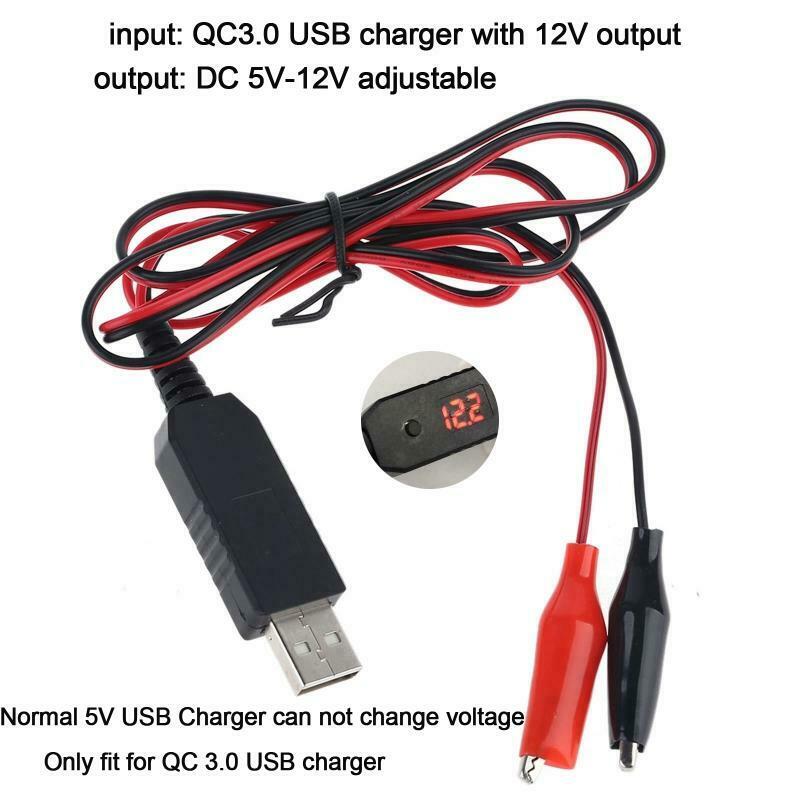 QC3.0 USB to 5V to 12V AA 9V Battery Eliminator Replace 4-8pcs AA AAA Batteries