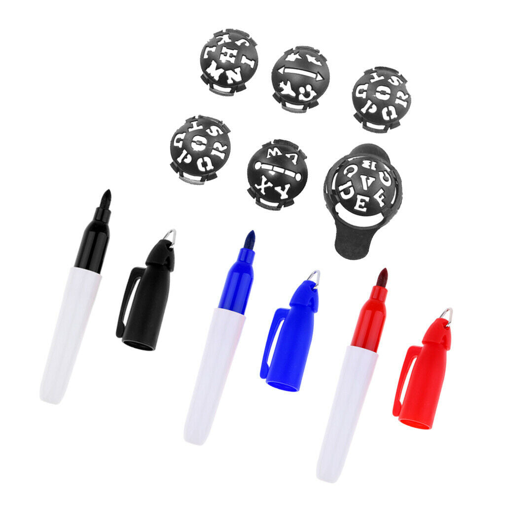 1XFunctional Golf Ball Line Drawing Marker Pens Template Alignment Stencil