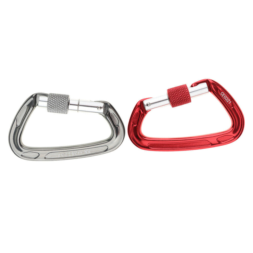 24KN Auto Locking Carabiner Hammock Carabiner Rappelling Climbing Buckle Grey