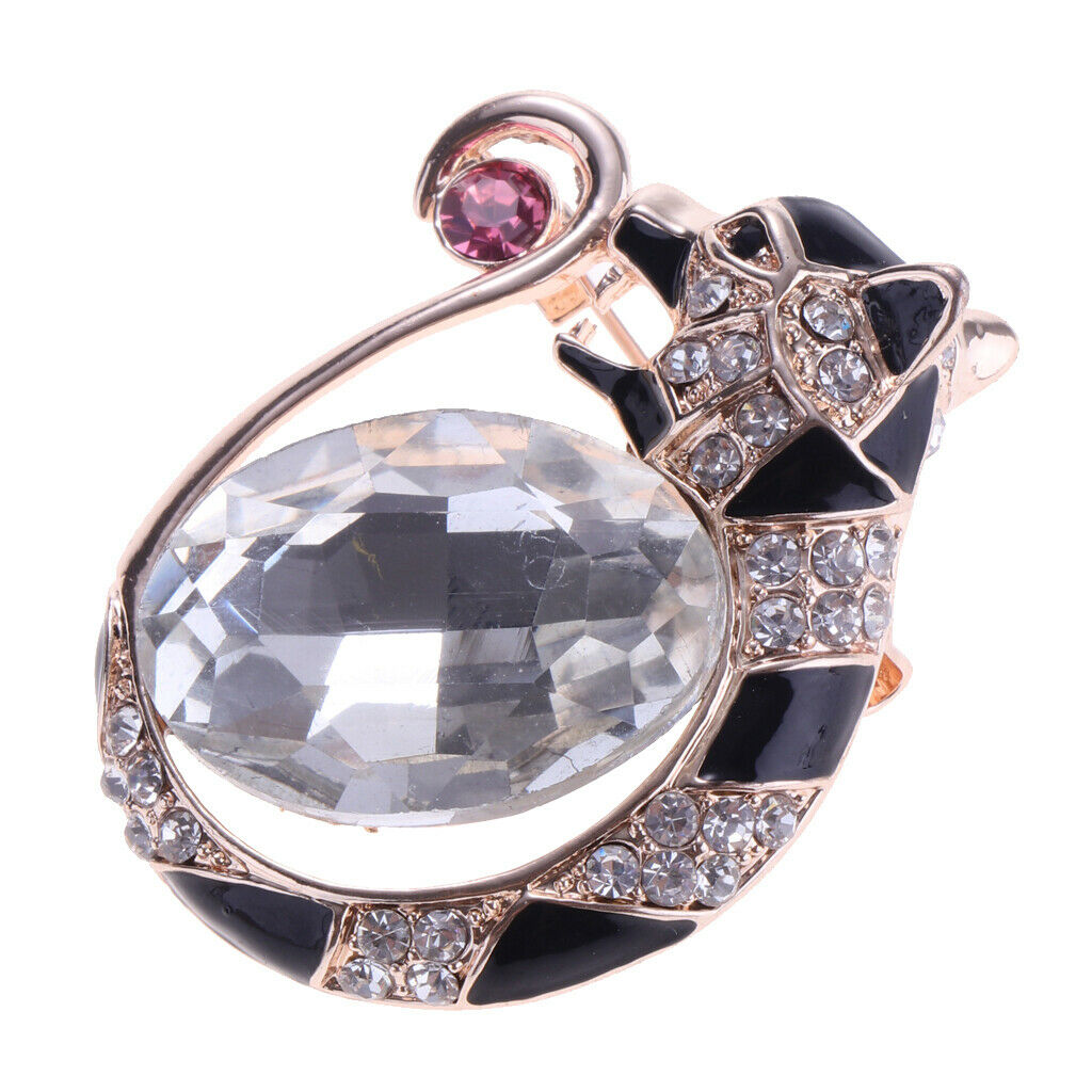 Fancy Jewelry Cute Kitten Cat Eye Animal Brooch Corsage Collar Pin Accessory
