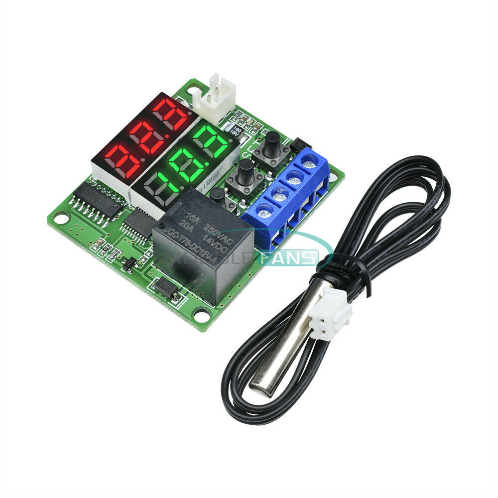 DC 12V Relay Dual LED Digital Thermostat Temperature Control Switch Sensor