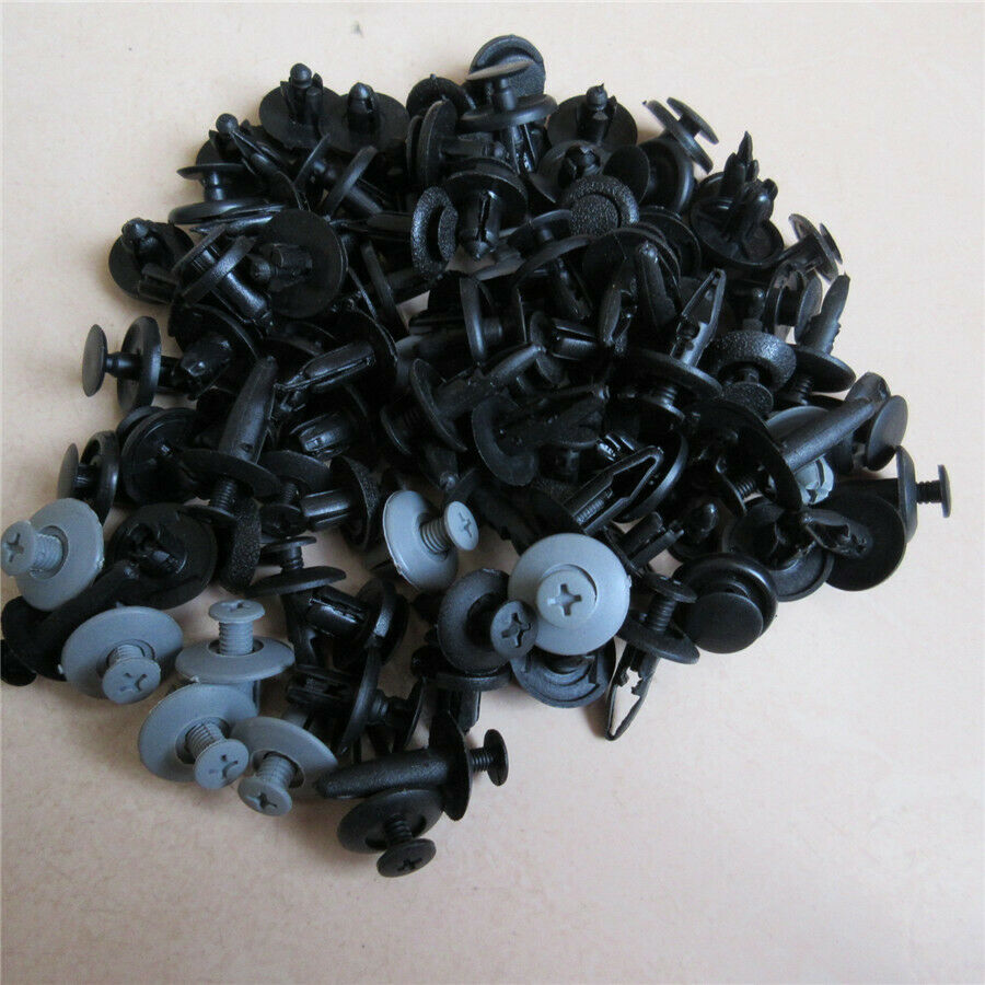 100Pcs Car Auto Bumper Fender Mixed Screw Rivet Plastic Fastener Clip Universal
