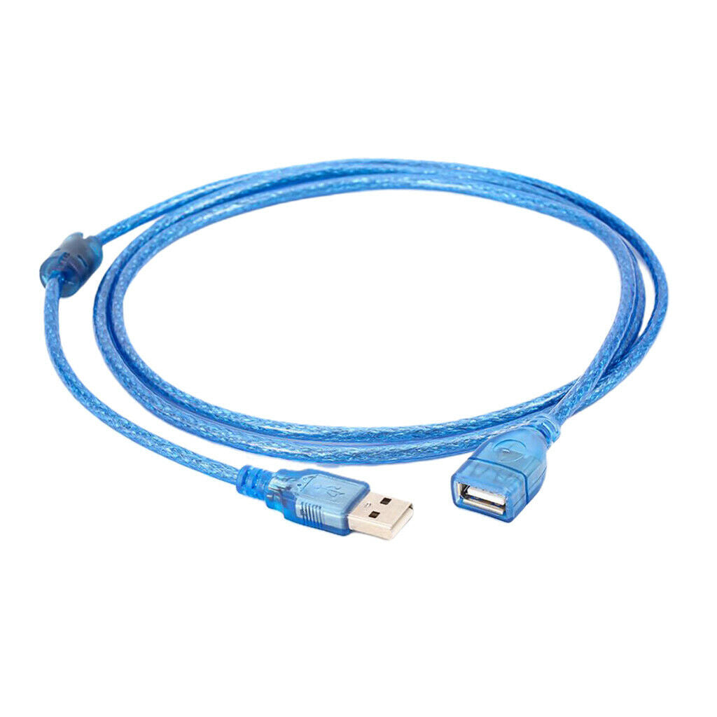 High Speed USB 2.0 Extension Cable Transparent Male To Female Cord 1.5Meters