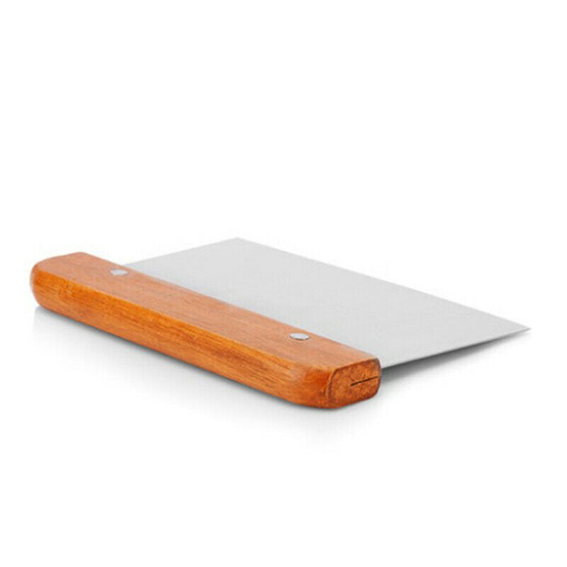 Stainless Steel Cutter With Wooden Handle Scraper Dough Cutter Cake Scrap.l8