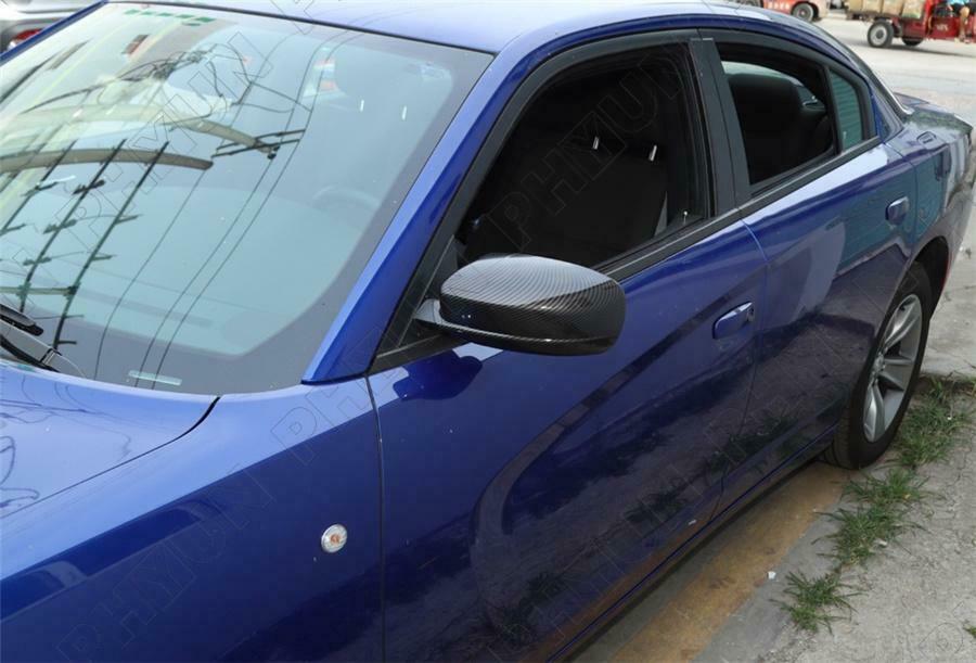 Carbon Fiber Look Side Mirror Covers Decoration Trim For Dodge Charger 2011-2021