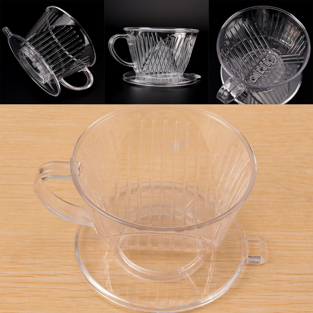 Clear Coffee Filter Cup Cone Drip Dripper Maker Brewer Holder Plastic ReusabBDD