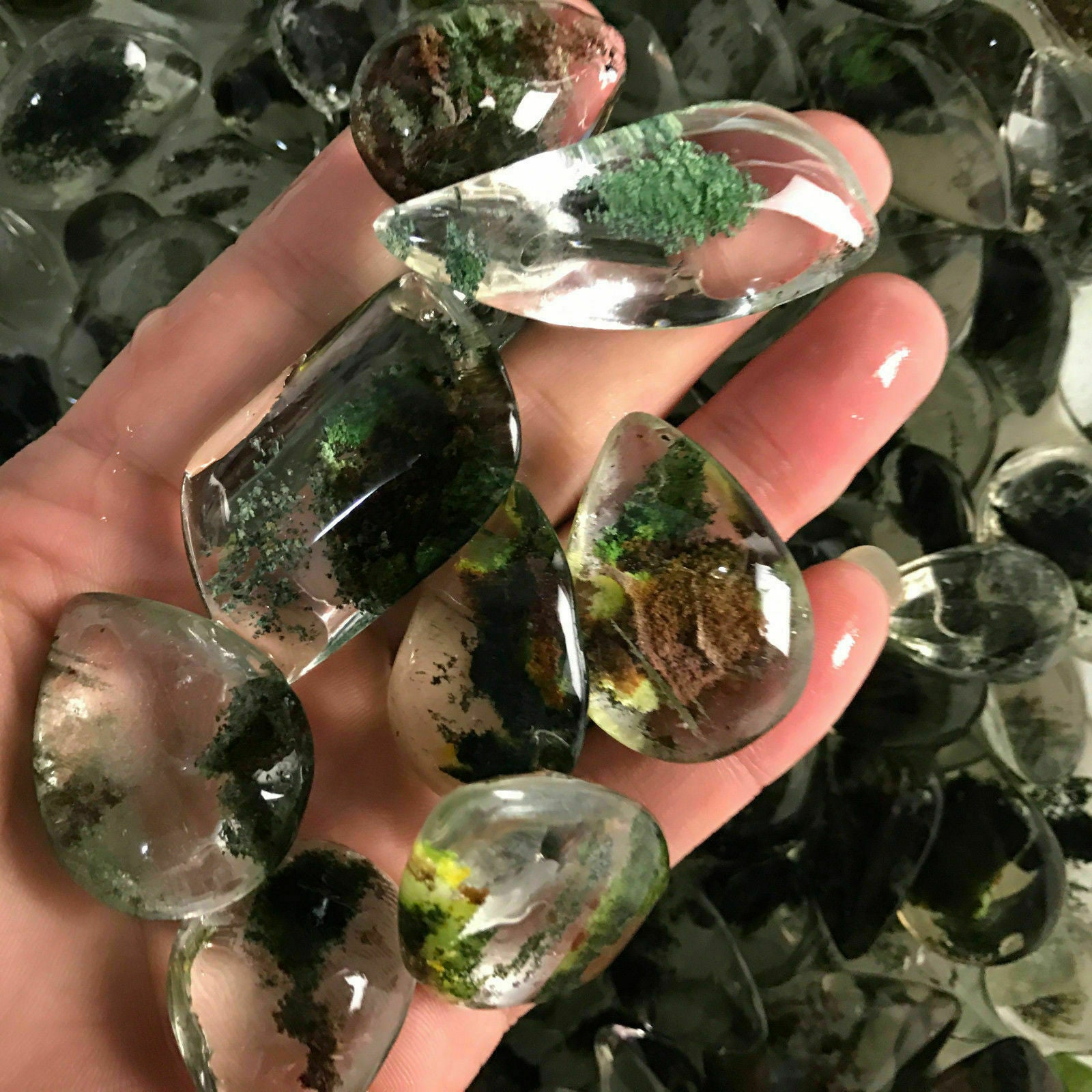 Natural Ghost lifelike Quartz Crystal Gems Specimen Healing Pendant Decoration