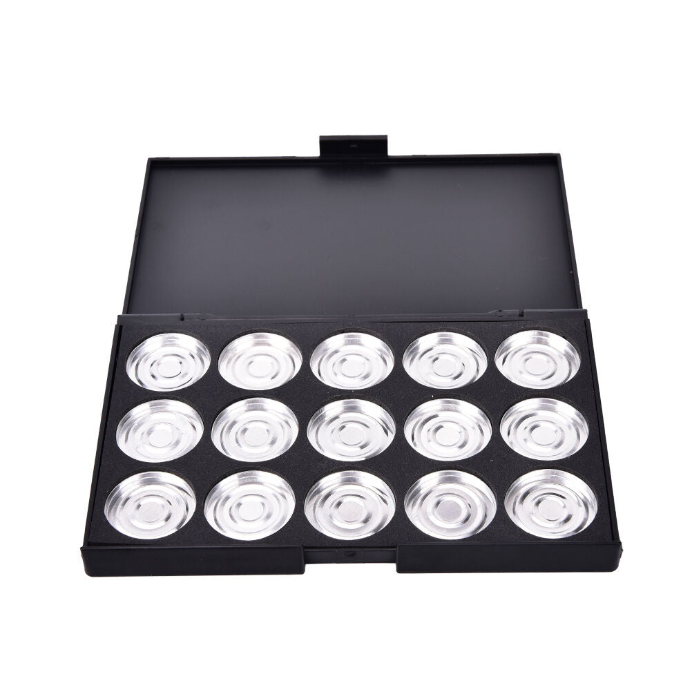 15x Empty Eyeshadows Blank Panel Aluminum Palette Pans Removable Makeup ToolBDA