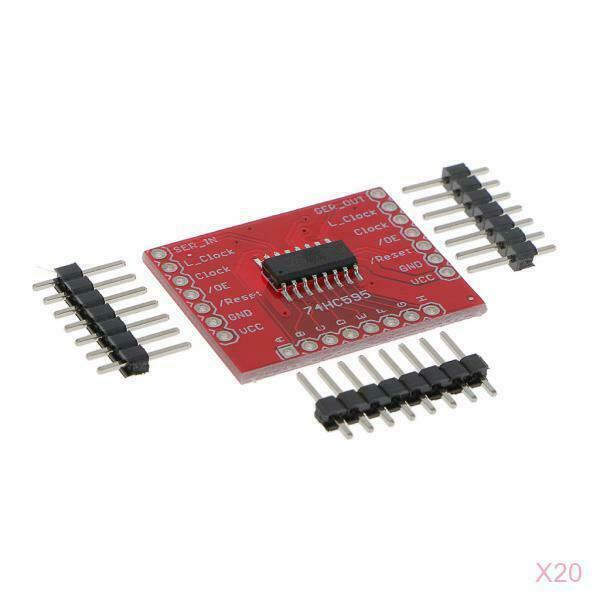 20X 74HC595 Shift Register Board PCB Circuit for Arduino 0.1" Spaced Headers