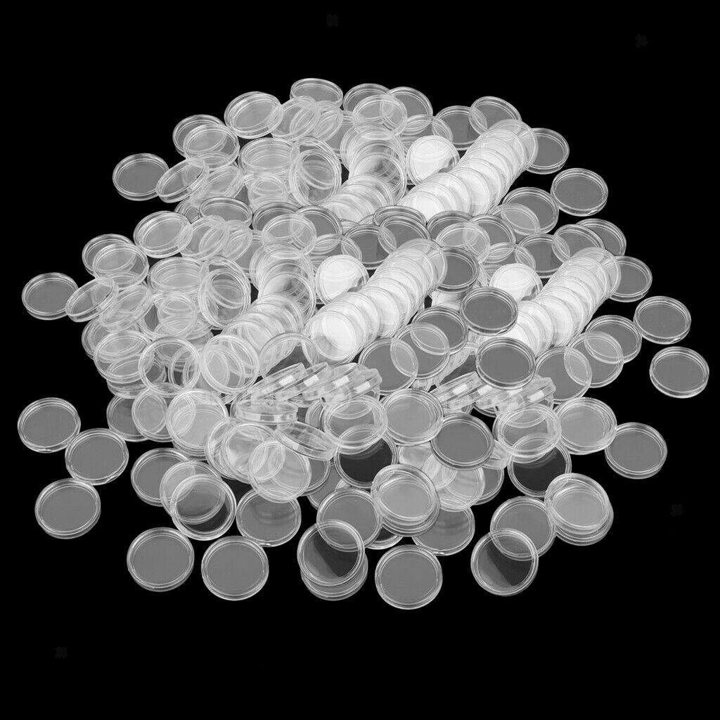Lot of 300, Coin Capsules 19mm Plastic Clear Coin Collecting for Penny Cents