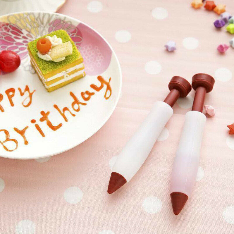 Silicone Fondant Cake Pen Pastry Icing Writing Syringe Baking Decor DIY To SBDA