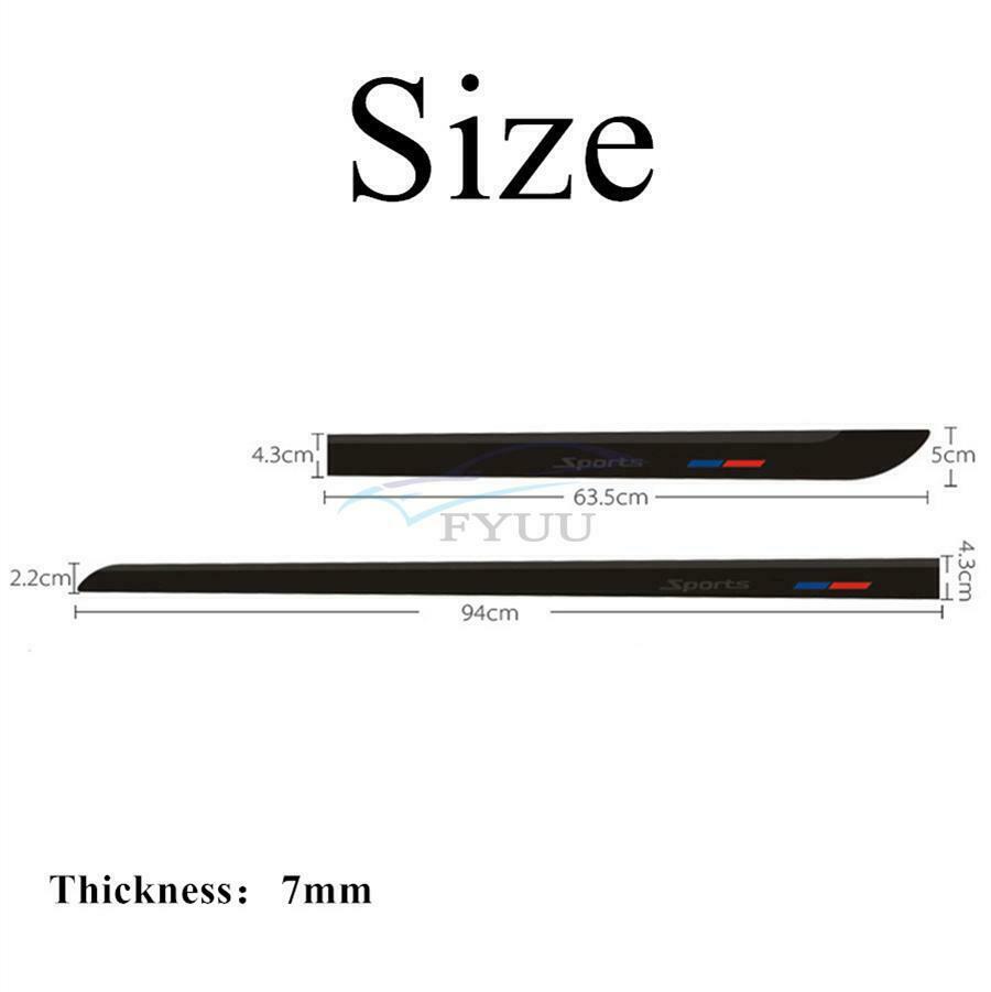 4PCS 7MM Waterproof Black PVC Side Line Threshold Body Shape Decorative Cover