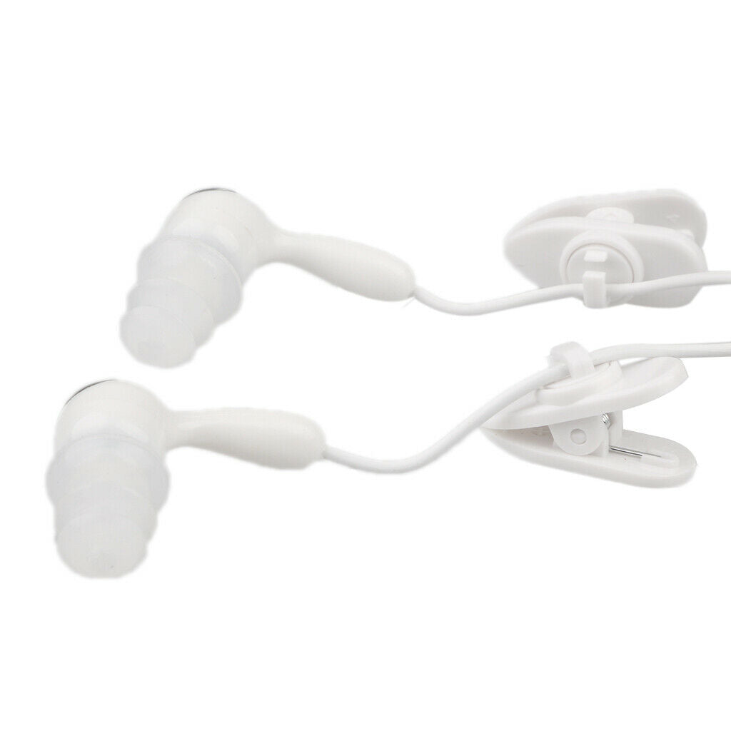 2X Waterproof Earbud In-Ear Earpiece Stereo Swimming for MP3 Radio iPod White